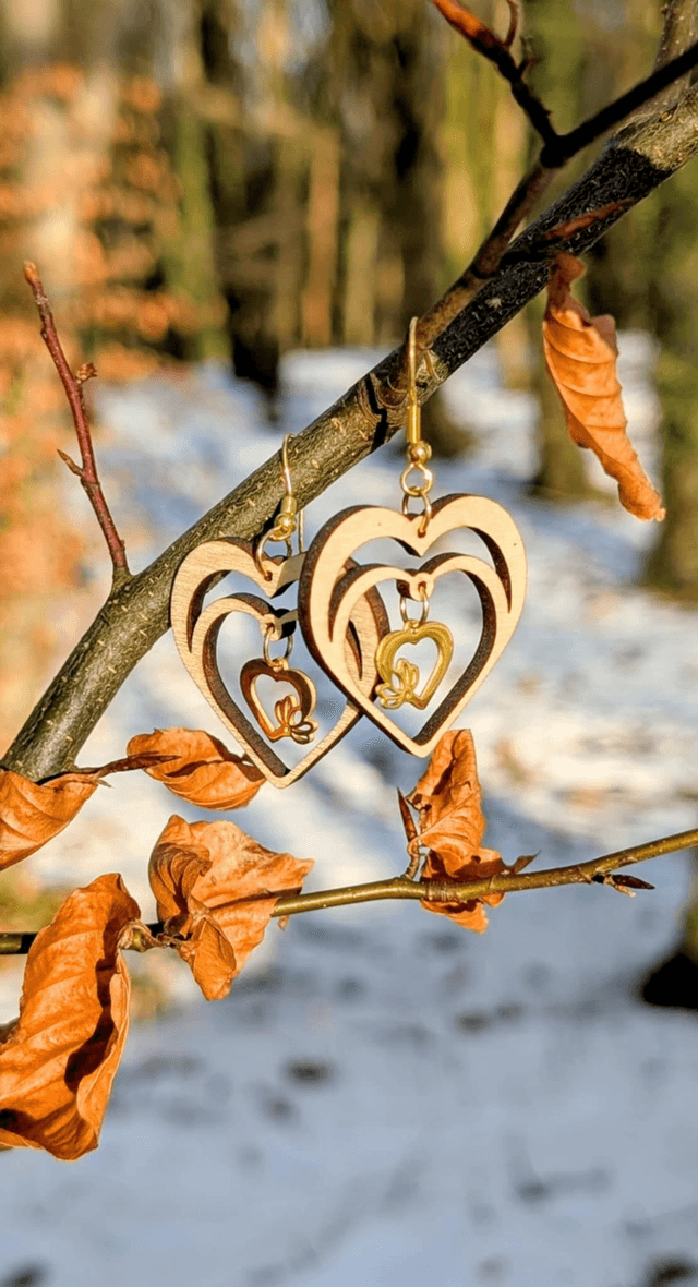Boucles d'oreilles cœurs et breloques