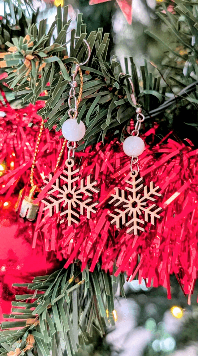 Boucle d'oreilles flocons d'hiver