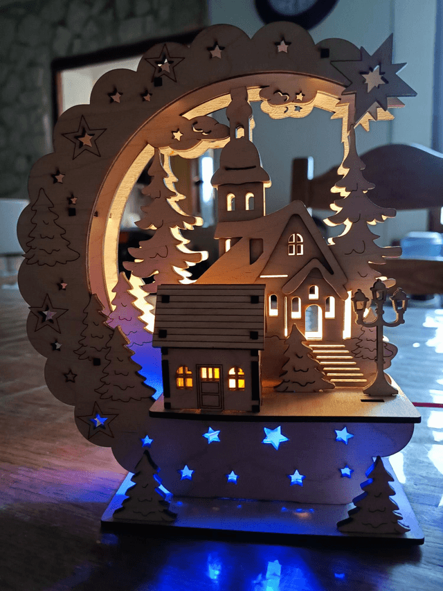 Décoration lumineuse église de village